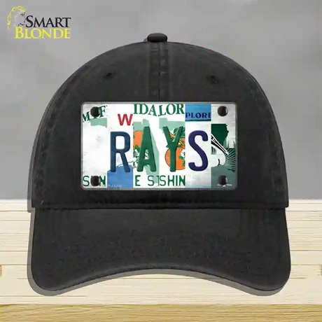 Rays Strip Art Novelty License Plate Hat Tag Unconstructed Cotton / Black