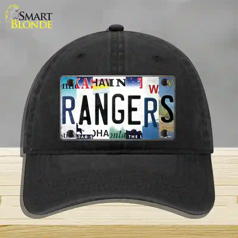 Rangers Strip Art Novelty License Plate Hat Tag Unconstructed Cotton / Black