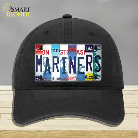 Mariners Strip Art Novelty License Plate Hat Tag Unconstructed Cotton / Black