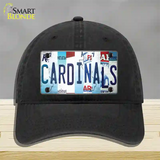 Cardinals Baseball Strip Art Novelty License Plate Hat Tag Unconstructed Cotton / Black