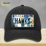 Hawks Strip Art Novelty License Plate Hat Tag Unconstructed Cotton / Black