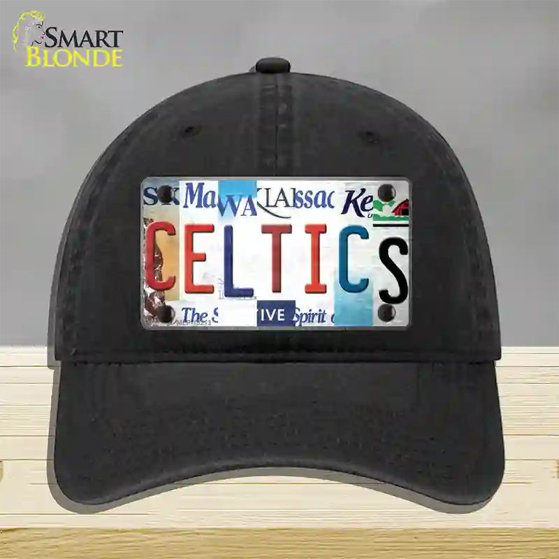 Celtics Strip Art Novelty License Plate Hat Tag Unconstructed Cotton / Black