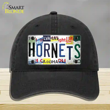 Hornets Strip Art Novelty License Plate Hat Tag Unconstructed Cotton / Black