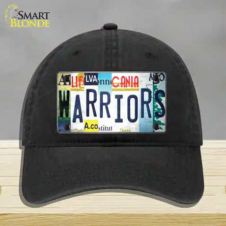 Warriors Strip Art Novelty License Plate Hat Tag Unconstructed Cotton / Black