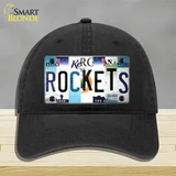 Rockets Strip Art Novelty License Plate Hat Tag Unconstructed Cotton / Black