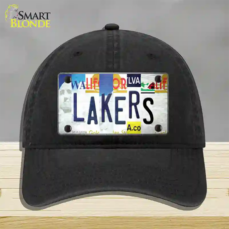 Lakers Strip Art Novelty License Plate Hat Tag Unconstructed Cotton / Black