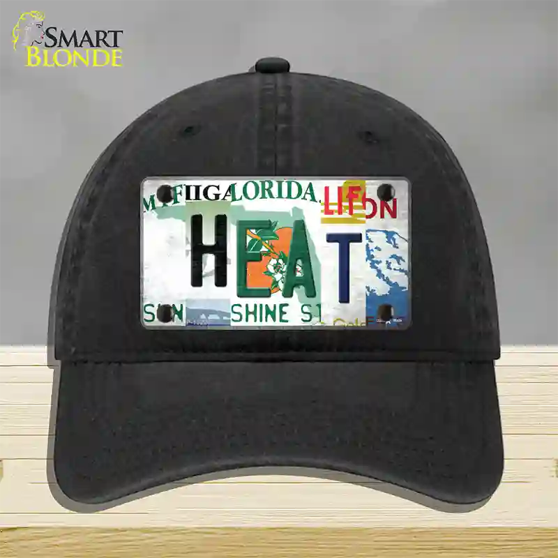 Heat Strip Art Novelty License Plate Hat Tag Unconstructed Cotton / Black