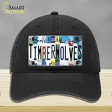 Timberwolves Strip Art Novelty License Plate Hat Tag Unconstructed Cotton / Black