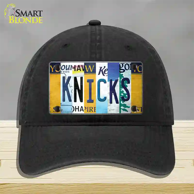 Knicks Strip Art Novelty License Plate Hat Tag Unconstructed Cotton / Black