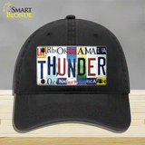 Thunder Strip Art Novelty License Plate Hat Tag Unconstructed Cotton / Black