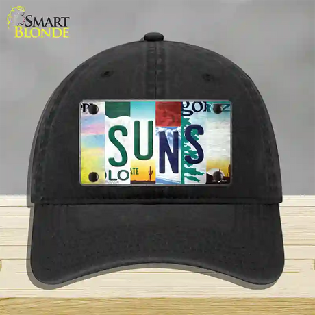 Suns Strip Art Novelty License Plate Hat Tag Unconstructed Cotton / Black