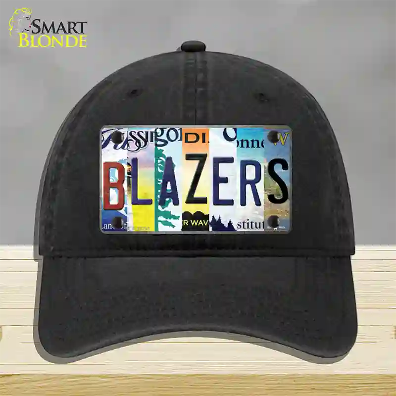 Blazers Strip Art Novelty License Plate Hat Tag Unconstructed Cotton / Black