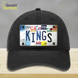 Kings Strip Art Novelty License Plate Hat Tag Unconstructed Cotton / Black