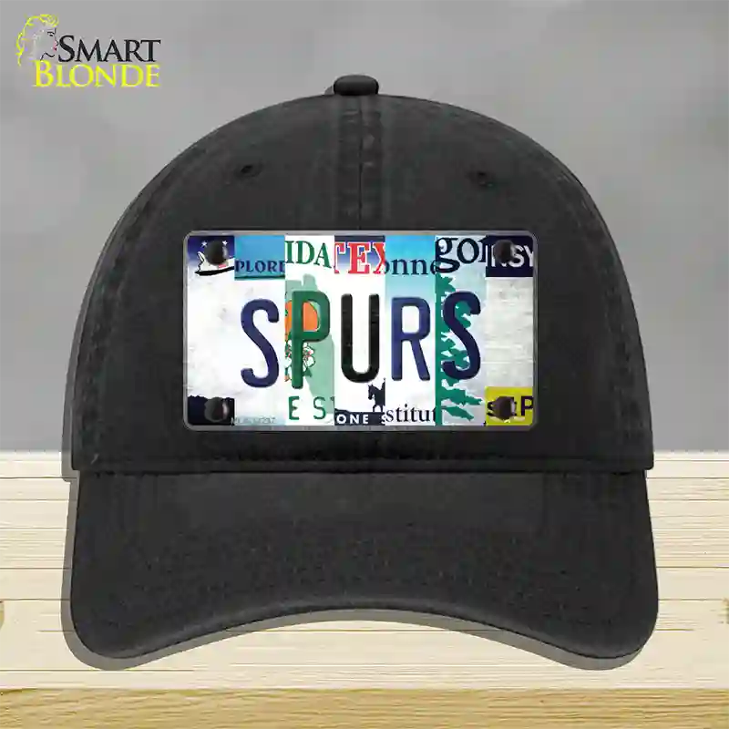 Spurs Strip Art Novelty License Plate Hat Tag Unconstructed Cotton / Black