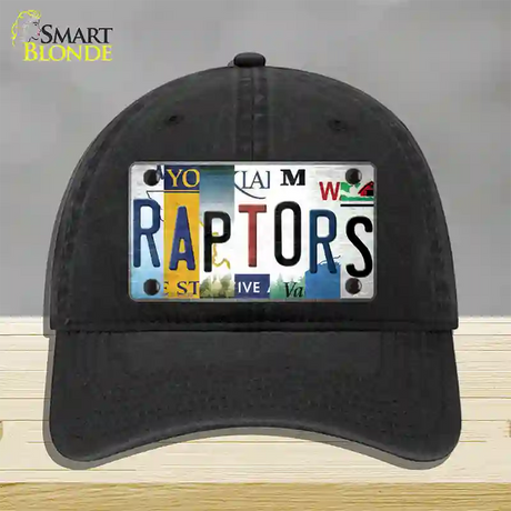 Raptors Strip Art Novelty License Plate Hat Tag Unconstructed Cotton / Black