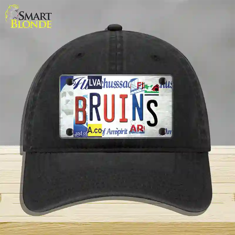 Bruins Strip Art Novelty License Plate Hat Tag Unconstructed Cotton / Black