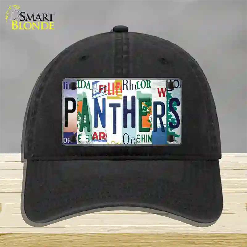 Panthers Hockey Strip Art Novelty License Plate Hat Tag Unconstructed Cotton / Black