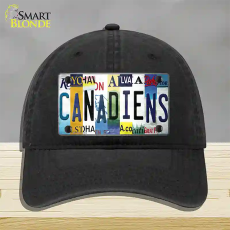 Canadiens Strip Art Novelty License Plate Hat Tag Unconstructed Cotton / Black