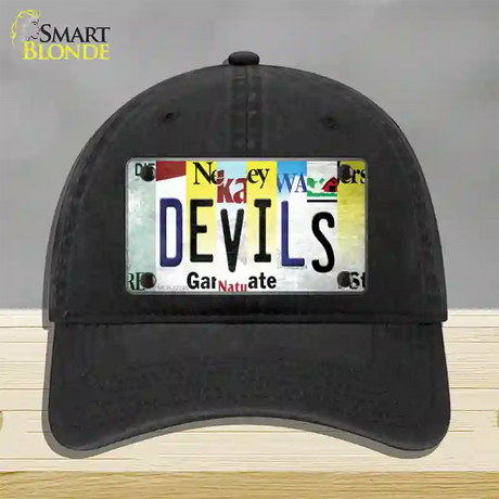 Devils Strip Art Novelty License Plate Hat Tag Unconstructed Cotton / Black