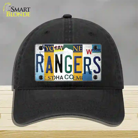 Rangers Hockey Strip Art Novelty License Plate Hat Tag Unconstructed Cotton / Black