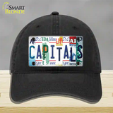 Capitals Strip Art Novelty License Plate Hat Tag Unconstructed Cotton / Black