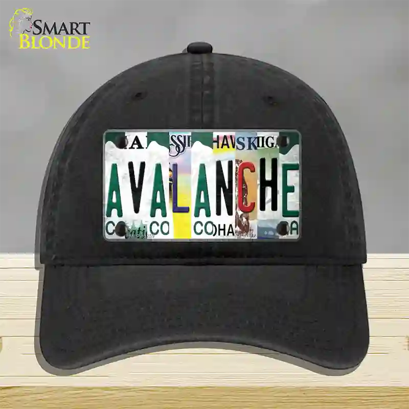 Avalanche Strip Art Novelty License Plate Hat Tag Unconstructed Cotton / Black