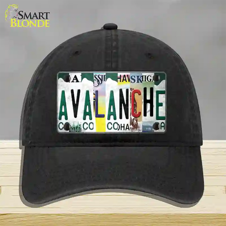 Avalanche Strip Art Novelty License Plate Hat Tag Unconstructed Cotton / Black