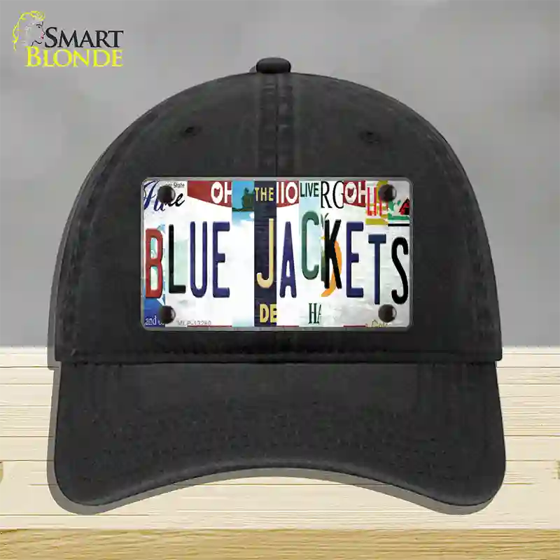 Blue Jackets Strip Art Novelty License Plate Hat Tag Unconstructed Cotton / Black