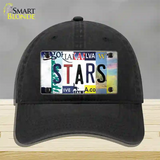 Stars Strip Art Novelty License Plate Hat Tag Unconstructed Cotton / Black