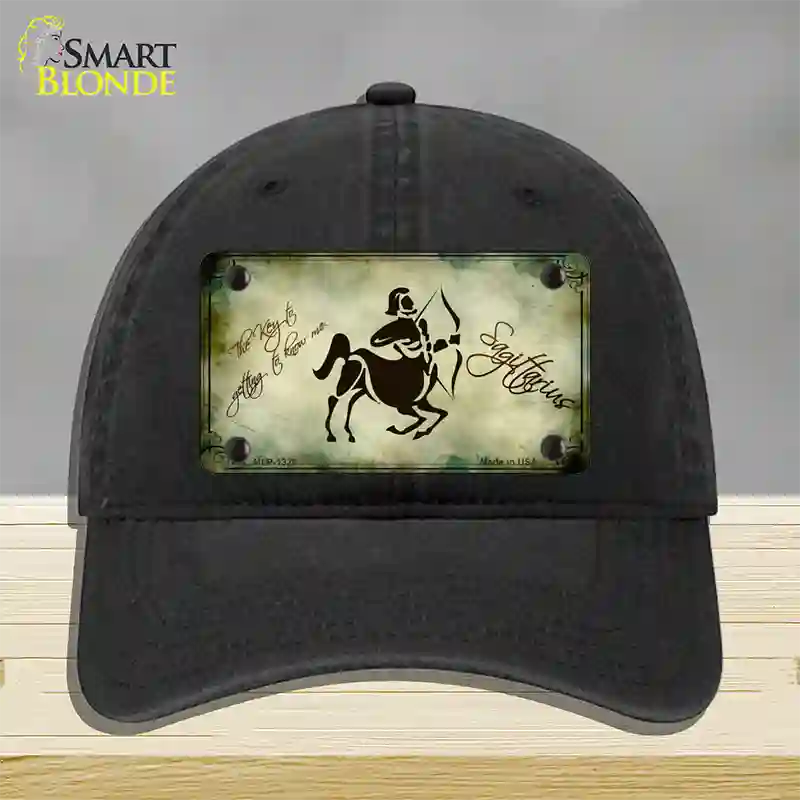 Sagittarius Zodiac Novelty License Plate Hat Unconstructed Cotton / Black