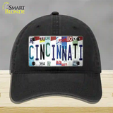 Cincinnati Strip Art Novelty License Plate Hat Tag Unconstructed Cotton / Black