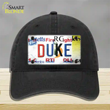 Duke Strip Art Novelty License Plate Hat Tag Unconstructed Cotton / Black