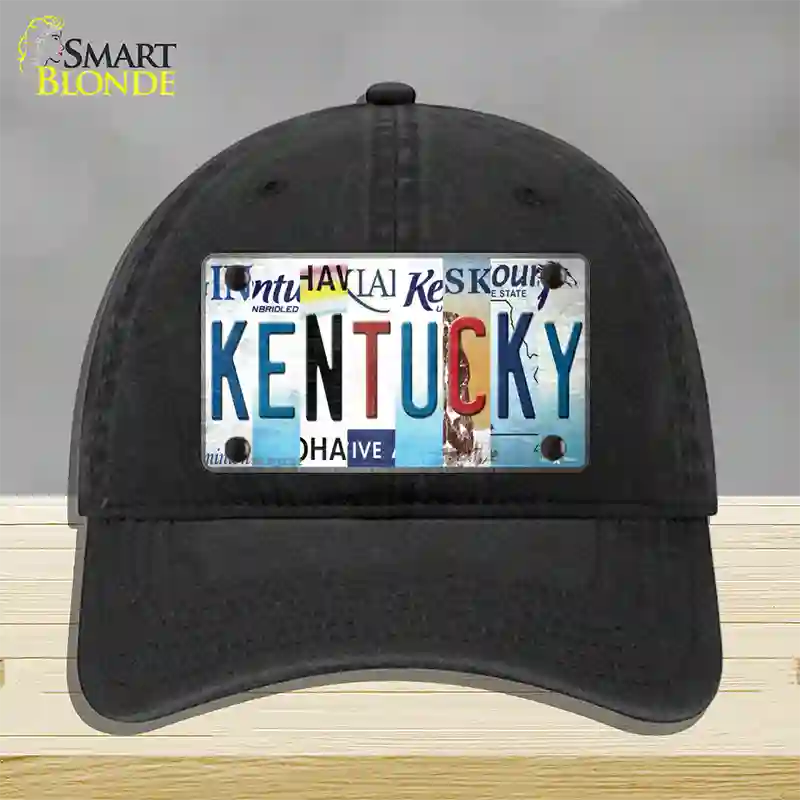 Kentucky Strip Art Novelty License Plate Hat Tag Unconstructed Cotton / Black