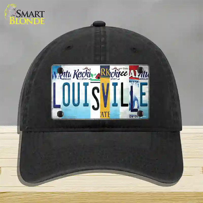 Louisville Strip Art Novelty License Plate Hat Tag Unconstructed Cotton / Black