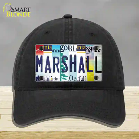 Marshall Strip Art Novelty License Plate Hat Tag Unconstructed Cotton / Black