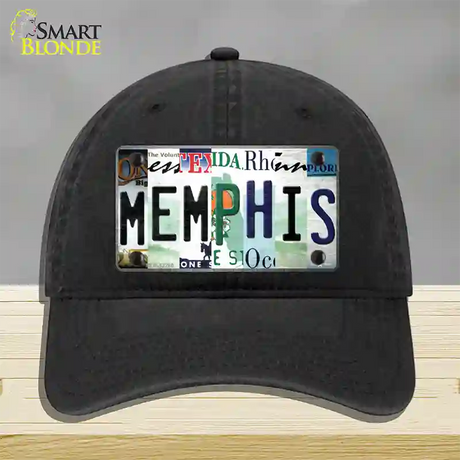 Memphis Strip Art Novelty License Plate Hat Tag Unconstructed Cotton / Black