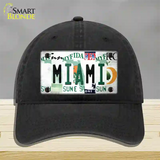 Miami Strip Art Novelty License Plate Hat Tag Unconstructed Cotton / Black