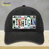 Michigan Strip Art Novelty License Plate Hat Tag Unconstructed Cotton / Black