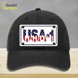 USA 1 Novelty License Plate Hat Unconstructed Cotton / Black