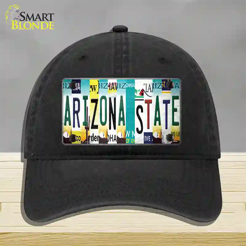 Arizona State Strip Art Novelty License Plate Hat Tag Unconstructed Cotton / Black