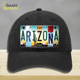 Arizona Strip Art Novelty License Plate Hat Tag Unconstructed Cotton / Black