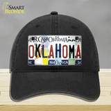 Oklahoma Strip Art Novelty License Plate Hat Tag Unconstructed Cotton / Black