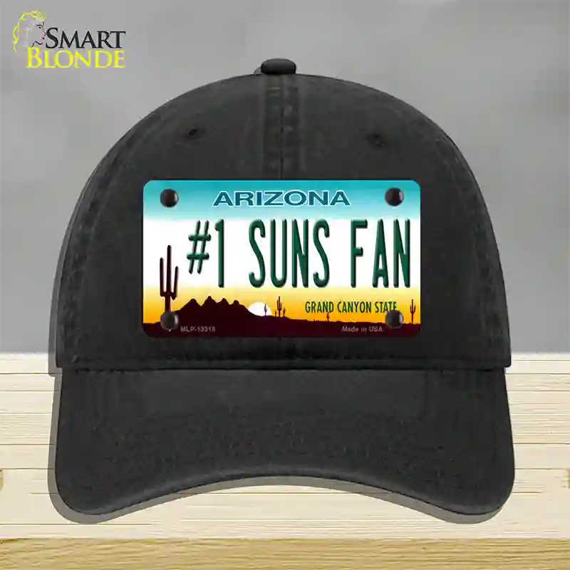 Number 1 Suns Fan Novelty License Plate Hat Tag Unconstructed Cotton / Black