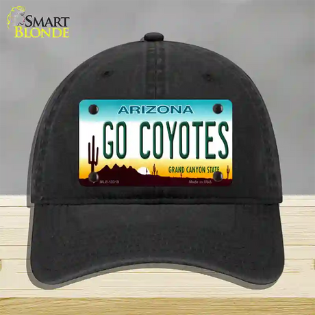 Go Coyotes Novelty License Plate Hat Tag Unconstructed Cotton / Black