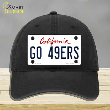 Go 49ers Novelty License Plate Hat Tag Unconstructed Cotton / Black