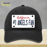 Number 1 Angels Fan Novelty License Plate Hat Tag Unconstructed Cotton / Black