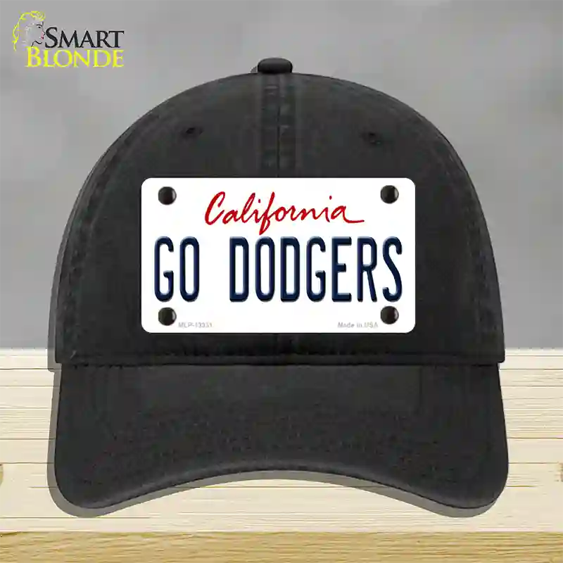 Go Dodgers Novelty License Plate Hat Tag Unconstructed Cotton / Black