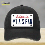 Number 1 Athletics Fan Novelty License Plate Hat Tag Unconstructed Cotton / Black