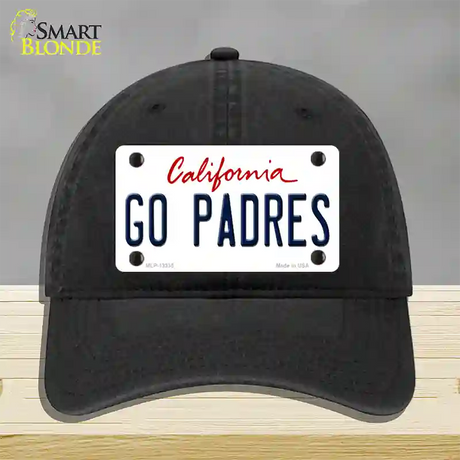 Go Padres Novelty License Plate Hat Tag Unconstructed Cotton / Black