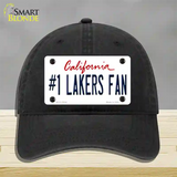 Number 1 Lakers Fan Novelty License Plate Hat Tag Unconstructed Cotton / Black